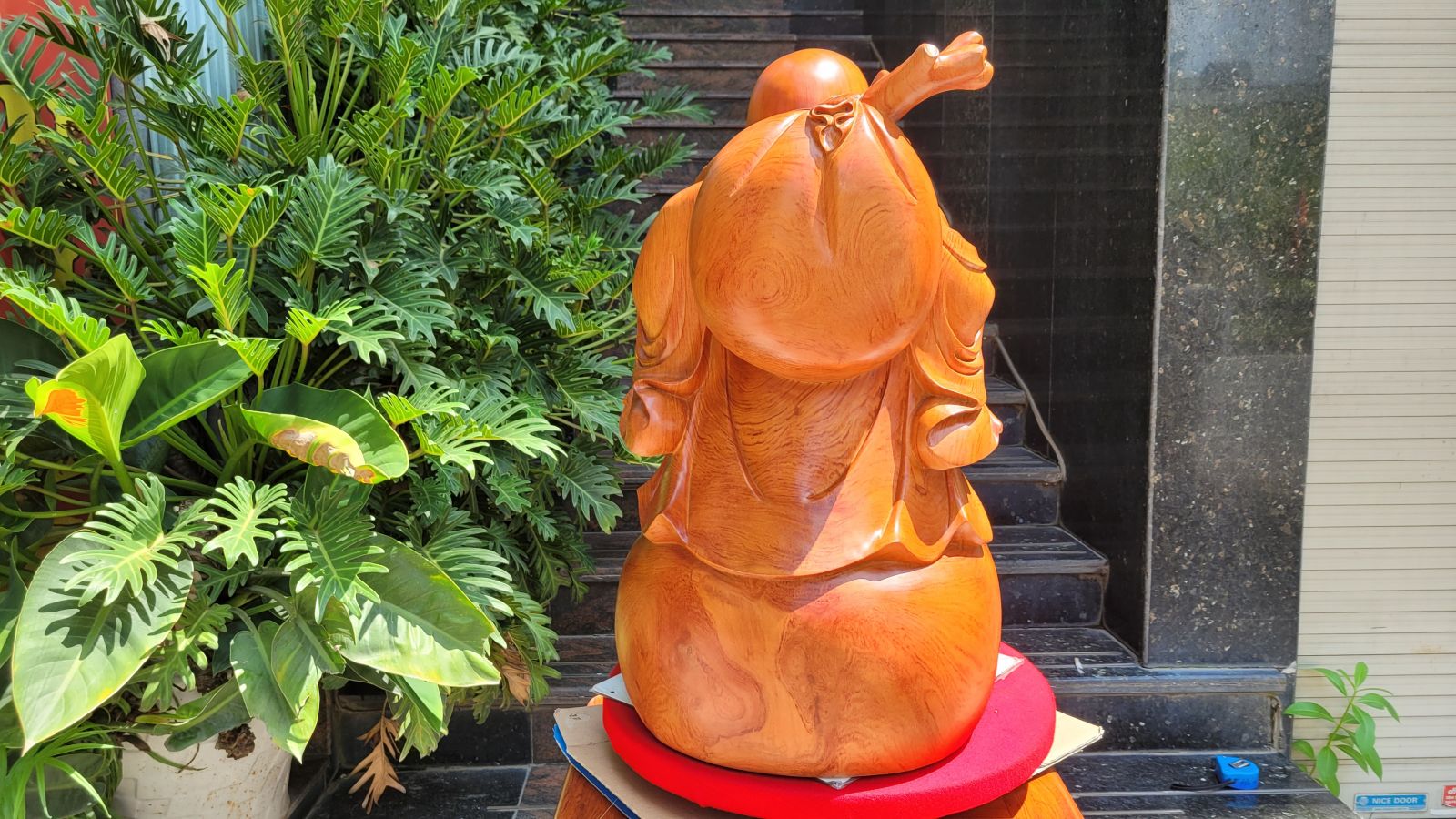 tượng di lạc gỗ hương đá nguyên khối